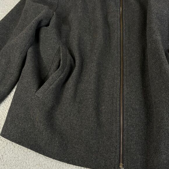 Cashmere & Wool Coat Jacket Mens EU 60 US 50 Black Full Zip Lined Neutral Collar - Picture 4 of 12